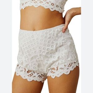 Free People Intimately Lace Adella Shorts White XL NWT